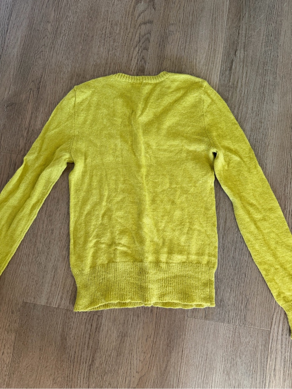 J. Crew Chartreuse Wool Blend Button Up Cardigan Sweater Size Small - Picture 7 of 10